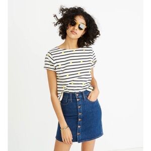 Madewell Stretch Denim Straight Mini Skirt (Arroyo Wash) – Button-Front Edition